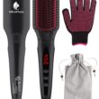 MiroPure Enhanced Hair Straightener Brush by MiroPure, 2-in-1 Ionic Straightening Brush