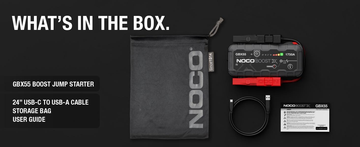 NOCO Boost X GBX55 1750A 12V UltraSafe Portable Lithium Jump Starter, Car Battery Booster Pack NOCO Boost X GBX55 1750A 12V UltraSafe Portable Lithium Jump Starter, Car Battery Booster Pack - Image 17