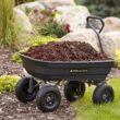 Gorilla Carts GOR4PS Poly Garden Dump Cart with Steel Frame and 10-in. Pneumatic Tires, 600-Pound Capacity, Black
