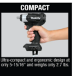 Makita XWT13ZB 18V LXT Sub-Compact Lithium-Ion Brushless Cordless 1/2 in. Square Drive Impact Wrench (Tool-Only)