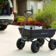 Gorilla Carts GOR4PS Poly Garden Dump Cart with Steel Frame and 10-in. Pneumatic Tires, 600-Pound Capacity, Black