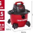 CRAFTSMAN CMXEVBE17584 6 Gallon 3.5 Peak HP Wet/Dry Vac, Portable Shop Vacuum with Attachments , Red