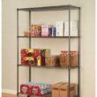 Alera ALESW604818BA 4-Tier 48” x 18” 72” Wire Shelving Rack with Casters, Black Anthracite
