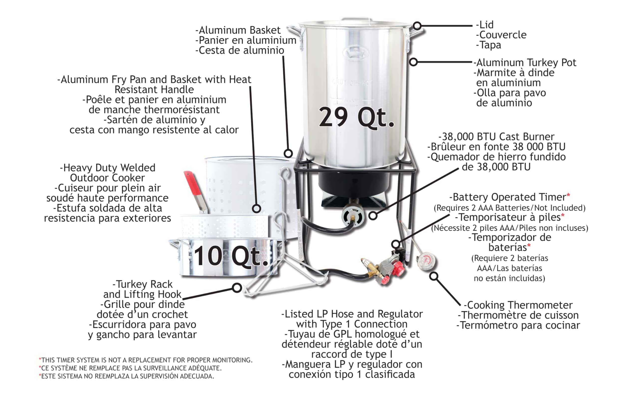 King Kooker Propane Outdoor Fry Boil Package with 2 Pots, silver, one size (12RTFBF3) King Kooker Propane Outdoor Fry Boil Package with 2 Pots, silver, one size (12RTFBF3) - Image 10