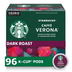 Starbucks Dark Roast K-Cup Coffee Pods Caffè Verona for Keurig Brewers 4 boxes (96 pods total)