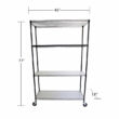 TRINITY 4-Tier Wire Shelving Rack, 48” x 18” x 72”, NSF, Includes Wheels and Liners, Black