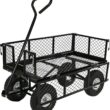 Sunnydaze LW-UC438-BK Utility Steel Garden Cart, Heavy-Duty 400 Pound Capacity Sunnydaze LW-UC438-BK Utility Steel Garden Cart, Heavy-Duty 400 Pound Capacity