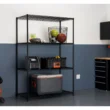 TRINITY 4-Tier Wire Shelving Rack, 48" x 24" x 72" NSF, Black