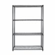TRINITY 4-Tier Wire Shelving Rack, 48" x 24" x 72" NSF, Black