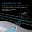 AC Infinity AIRTAP T4, Quiet Register Booster Fan with Thermostat Control. Heating Cooling AC Vent. Fits 4” x 10” Register Holes.