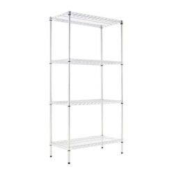 Alera ALESW503618SR 4-Shelf Wire Rack 36" x 18" x 72", Sliver