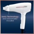 Conair 1875 Watt Worldwide Travel Hair Dryer with Smart Voltage Technology and Folding Handle, White, Travel Size