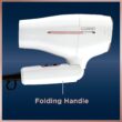 Conair 1875 Watt Worldwide Travel Hair Dryer with Smart Voltage Technology and Folding Handle, White, Travel Size