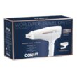 Conair 1875 Watt Worldwide Travel Hair Dryer with Smart Voltage Technology and Folding Handle, White, Travel Size