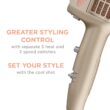 Conair INFINITIPRO Frizz Free 1875 Watt 4-in-1 Styling Dryer, All-in-One Drying & Styling, Champagne/Rose Gold