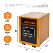 Dr Infrared Heater 1500-Watt Infrared Quartz Cabinet Indoor Electric Space Heater with Thermostat and Remote Included