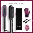 Hair Straightener Comb Matte Black, TYMO Hair Straightener Brush Straightening Comb for Women
