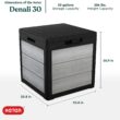 Keter Denali 30 Gallon Resin Deck Box for Patio Furniture, Pool Accessories, and Storage for Outdoor Toys, Grey/Black