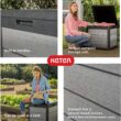 Keter Denali 30 Gallon Resin Deck Box for Patio Furniture, Pool Accessories, and Storage for Outdoor Toys, Grey/Black