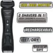 MANGROOMER Lithium Max Plus Body Groomer, Ball Groomer, Body Trimmer, Electric Groin Hair Trimmer with Free Bonus Foil Included