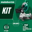 Metabo HPT Miter Saw C10FCGSM 10-in Single Bevel Compound Corded Miter Saw
