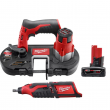 Milwaukee 2429-20-2460-20-48-11-2460 M12 12V Lithium-Ion Cordless Sub-Compact Band Saw with M12 Rotary Tool and 6.0 Ah XC Battery Pack