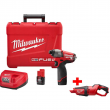 Milwaukee 2453-22-0850-20 M12 FUEL 12V Lithium-Ion Brushless 1/4 in. Hex Impact Driver Kit with M12 Cordless Vacuum