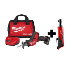 Milwaukee 2520-21XC-2457-20 M12 FUEL 12-Volt Lithium-Ion Brushless Cordless HACKZALL Reciprocating Saw Kit W/ M12 3/8 in. Ratchet