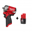 Milwaukee 2554-20-48-11-2420 M12 FUEL 12V Stubby 3/8 in. Lithium-Ion Brushless Cordless Impact Wrench with M12 2.0Ah Battery