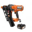 RIDGID R09894B-AC87004 18V Lithium-Ion Brushless Cordless 21° 3-1/2 in. Framing Nailer with 18V Lithium-Ion 4.0 Ah Battery