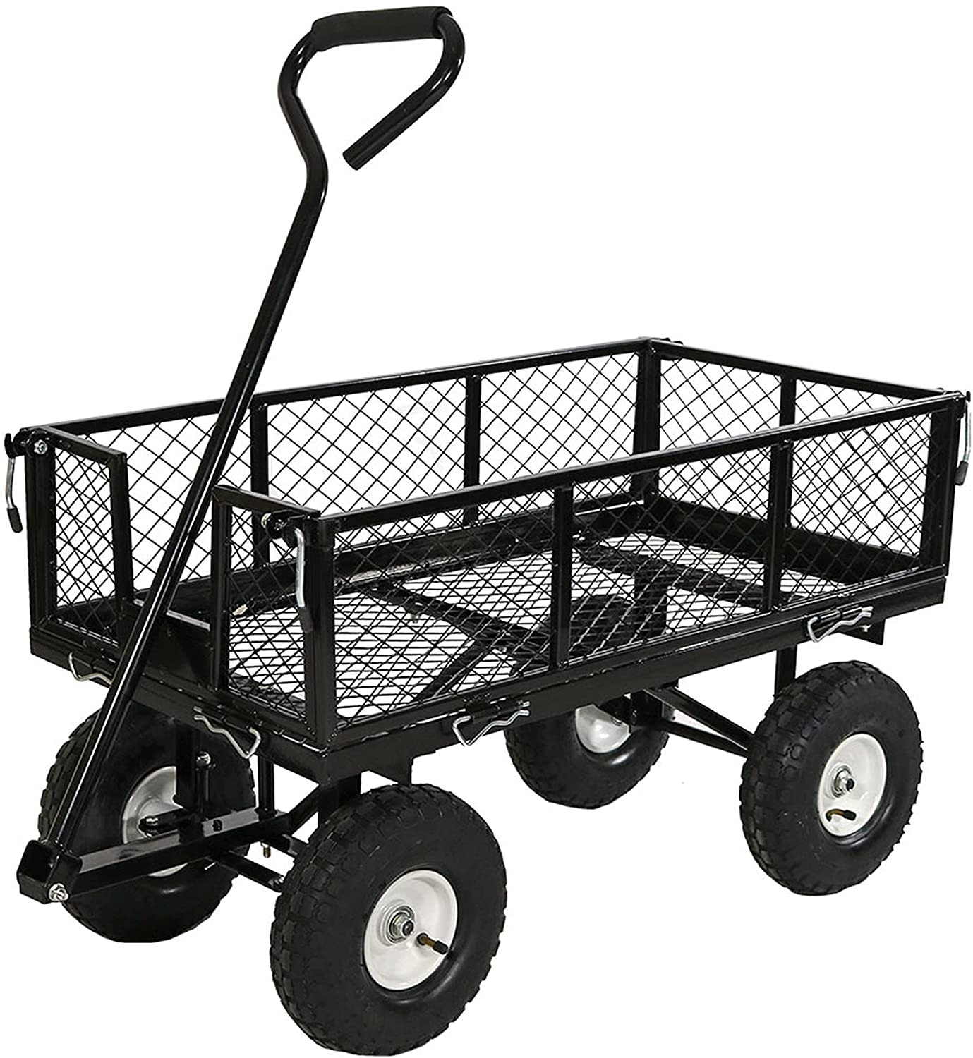 Sunnydaze LW-UC438-BK Utility Steel Garden Cart, Heavy-Duty 400 Pound Capacity Sunnydaze LW-UC438-BK Utility Steel Garden Cart, Heavy-Duty 400 Pound Capacity