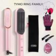 TYMO Hair Straightener Brush, Hair Straightening Comb for Women with 5 Temp 20s Fast Heating & Anti-Scald