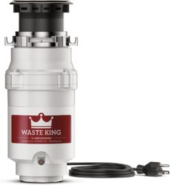 Waste King L-111 Garbage Disposal with Power Cord, 1/3 HP , Gray
