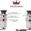 Waste King L-111 Garbage Disposal with Power Cord, 1/3 HP , Gray