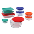 Pyrex Simply Store 18 Piece Meal Prep Storage Containers Set, Large and Small | Round and Rectangle Glass Food Storage Containers with Lids | Doesn't Absorb Food Odors, Flavors, or Stains