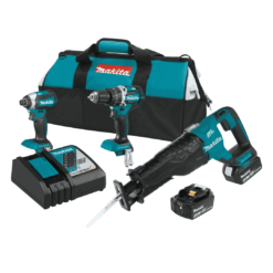 Makita XT328M 18V LXT Lithium-Ion Brushless Cordless Combo Kit (3-Tool) with (2) 4.0 Ah Batteries, Rapid Charger, and Tool Bag