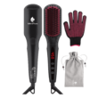 MiroPure Enhanced Hair Straightener Brush by MiroPure, 2-in-1 Ionic Straightening Brush with Anti-Scald Feature, Auto Temperature Lock & Auto-Off Function (Black)