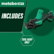 Metabo HPT Reciprocating Saw CR18DAQ4M MultiVolt 18-volt Variable Speed Cordless | One-Handed Design (Tool Only)