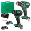 Metabo HPT KC18DBFL2CM MultiVolt 2-Tool 18-volt Brushless Power Tool Combo Kit with Hard Case (2 Li-ion Batteries Included and Charger Included)