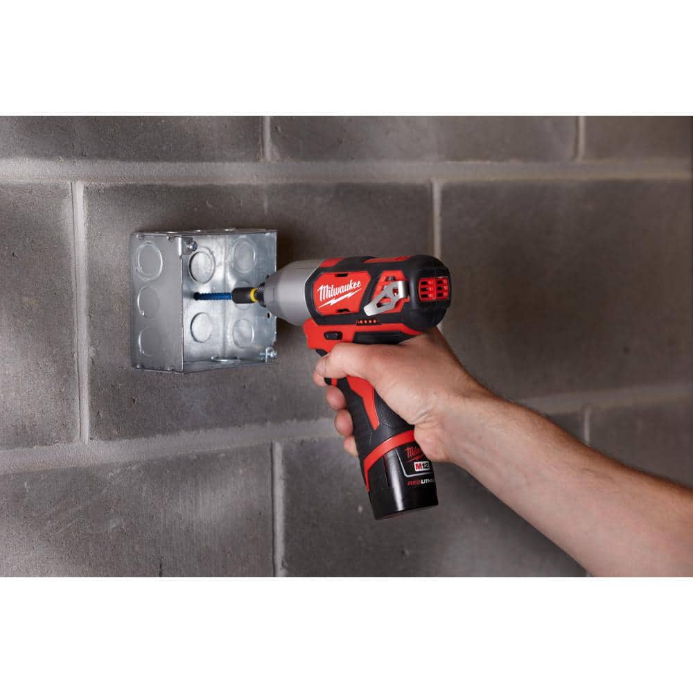 Milwaukee 2494-22 M12 12V Lithium-Ion Cordless Drill Driver/Impact Driver Combo Kit w/ Two 1.5Ah Batteries, Charger Tool Bag (2-Tool) Milwaukee 2494-22 M12 12V Lithium-Ion Cordless Drill Driver/Impact Driver Combo Kit w/ Two 1.5Ah Batteries, Charger Tool Bag (2-Tool) - Image 5