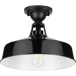 Progress Lighting P550070-031 Cedar Springs 13.25-in W Gloss Black Outdoor Flush Mount Light