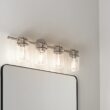 Kichler 5690NI Brinley 32.25-in 4-Light Brushed Nickel Farmhouse Vanity Light