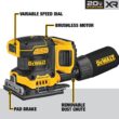 DEWALT DCW200P1 20-Volt-Amp Brushless Cordless Variable Speed Sheet Sander with Dust Management (Battery Included)