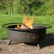 Sunnydaze Decor 41.5-in W Black Steel Wood-Burning Fire Pit