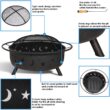 Sunnydaze Decor 41.5-in W Black Steel Wood-Burning Fire Pit