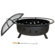 Sunnydaze Decor 41.5-in W Black Steel Wood-Burning Fire Pit