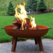 Sunnydaze Decor 34-in W Orange Cast Iron Wood-Burning Fire Pit