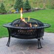 Sunnydaze Decor 40-in W Black Steel Wood-Burning Fire Pit