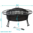 Sunnydaze Decor 40-in W Black Steel Wood-Burning Fire Pit