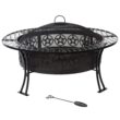 Sunnydaze Decor 40-in W Black Steel Wood-Burning Fire Pit